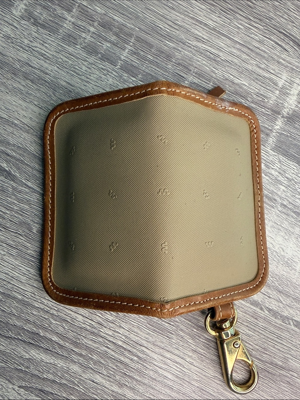 King ranch Tan Canvas Key Pouch with Brown Leather Trim